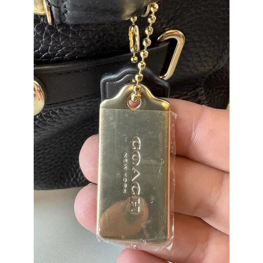 Coach Swagger 27 Satchel Black Pebbled Leather Gold Hardware NWOT Crossbody Read